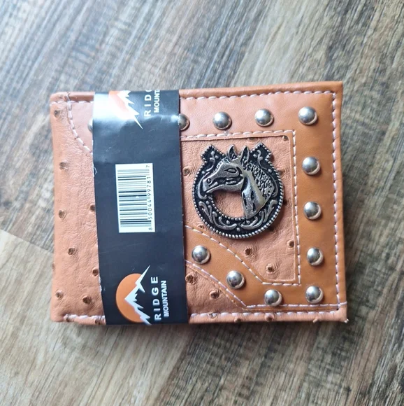 Mountain Ridge Horse/Horseshoe "Ostrich" Wallet - Picture 1 of 4